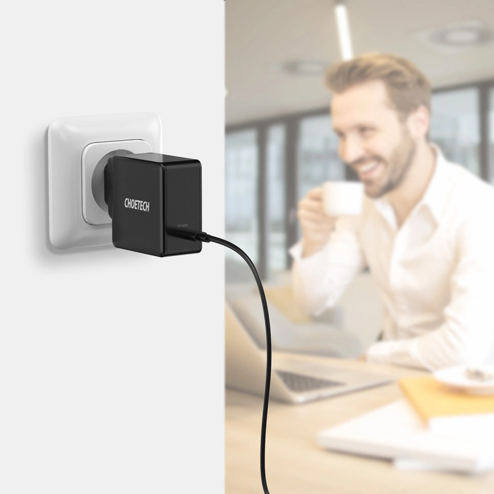 Ładowarka sieciowa Choetech Q4004-EU USB-C PD 60W 3A czarny